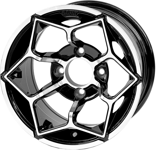 STEELENG 12″ Hammerhead Machined/Black Wheel - Aluminum Alloy — single wheel product photo (SKU WH1266)