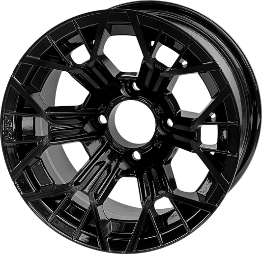 STEELENG 12″ Mantis Glossy Black Wheel - Aluminum Alloy — single wheel product photo (SKU WH1268)
