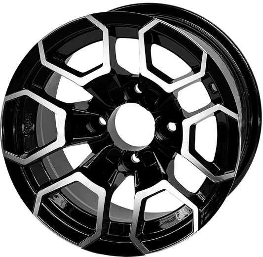 STEELENG 12″ Talon Machined/Black Wheel - Aluminum Alloy — single wheel product photo (SKU WH1271)