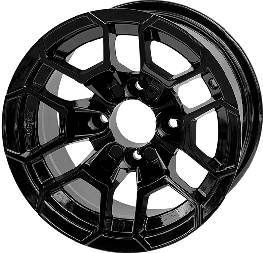 STEELENG 12″ Talon Glossy Black Wheel - Aluminum Alloy — single wheel product photo (SKU WH1272)