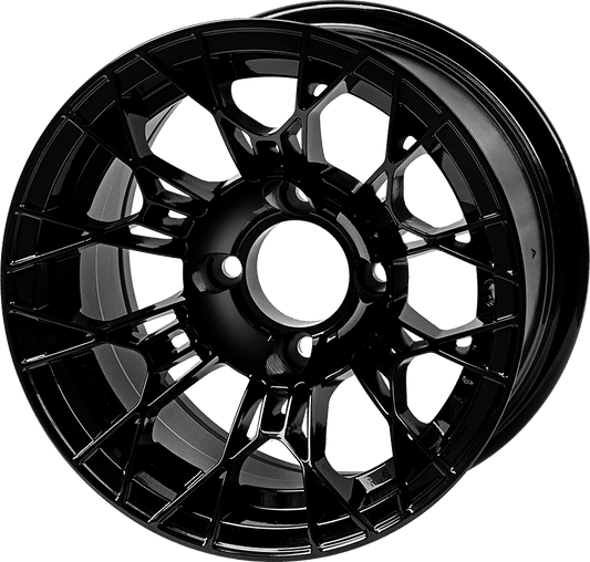 STEELENG 12″ Tarantula Glossy Black Wheel - Aluminum Alloy — single wheel product photo (SKU WH1274)