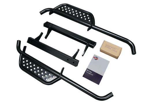 STEELENG SGC Nerf Bars for EZGO TXT (1996-2021) — product view (SKU NBTX01)