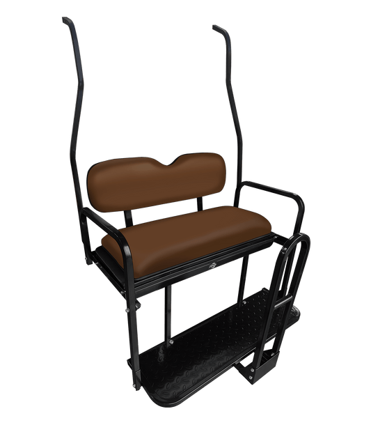 STEELENG NOMAD Rear Flip Seat Frame — Club Car DS (New Style Roof Supports) — product view (SKU SFDS09)
