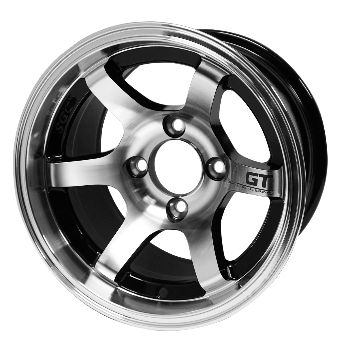 STEELENG 12″ GT Machined/Black Wheel + 20x10-12 Gecko Street Tire Combo — matching WH1209 wheel-only product photo
