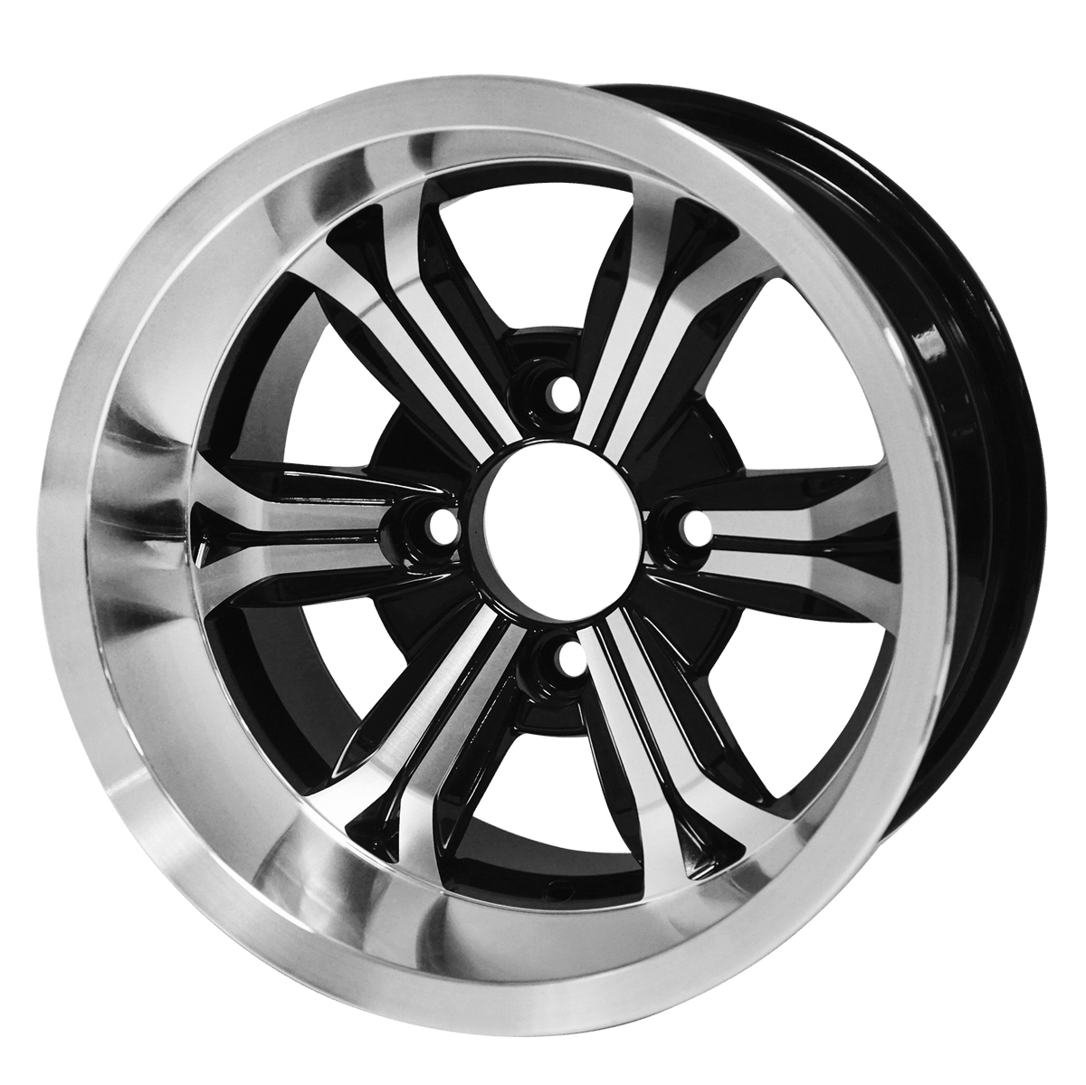STEELENG 12″ Transformer Machined/Black Wheel + 20x10-12 Gecko Street Tire Combo — matching WH1240 wheel-only product photo