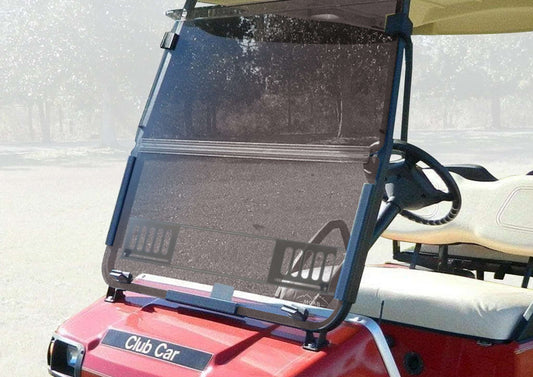 STEELENG MOAB Vented Windshield Tinted Foldable for Club Car DS (2000.5-up) — installed / fitment view (SKU WSDS10)