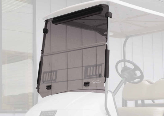 STEELENG MOAB Vented Windshield Tinted for EZGO TXT (1994-2013) — installed view (SKU WSTX09)