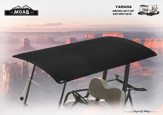 STEELENG MOAB Canvas Roof 98″ for Yamaha G29/Drive 2 — installed / fitment view (SKU RFYM01)