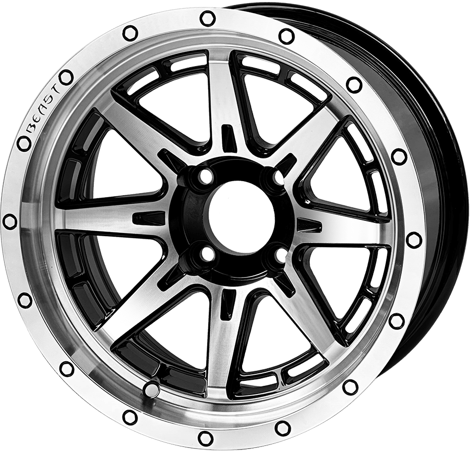 STEELENG 14-inch Wolverine Machined Black, Mounted Set of 4, part WH1446