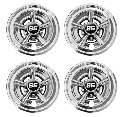 STEELENG 8-inch Wheel Covers Chrome finish SS design (Set of 4), part WC0801