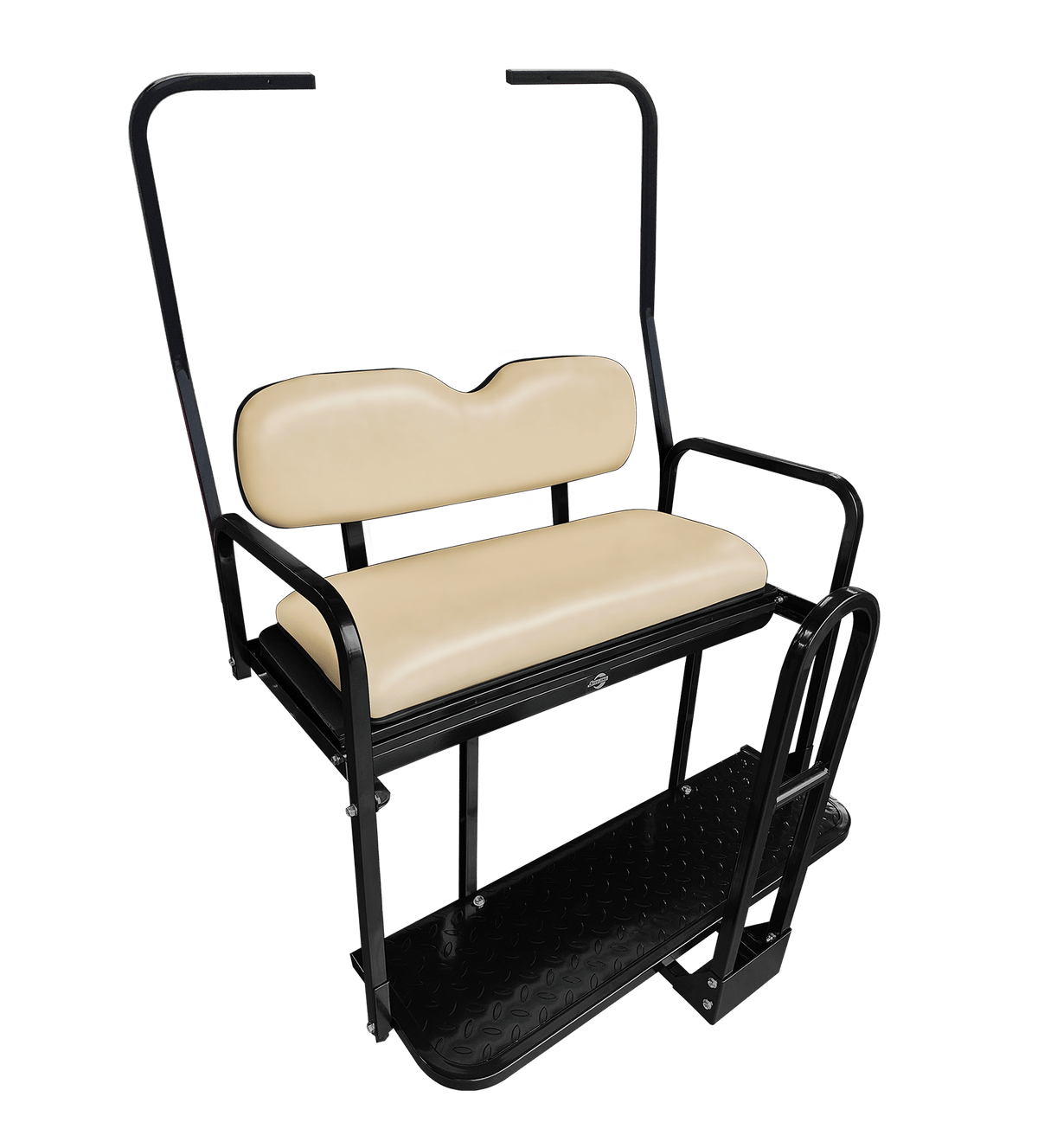 STEELENG NOMAD Rear Flip Seat, Club Car DS (1982-2000.5) with Buff Cushion Set — alternate view, part BNDL-SFDS08-SC0021