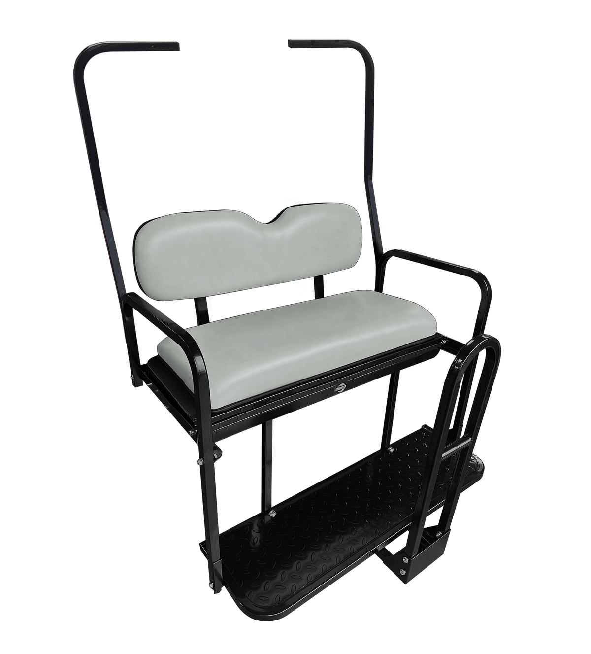 STEELENG NOMAD Rear Flip Seat, Club Car DS (1982-2000.5) with Dove Gray Cushion Set — alternate view, part BNDL-SFDS08-SC0028