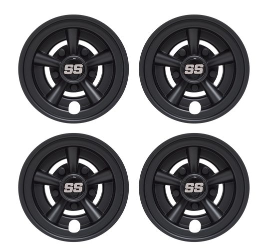 STEELENG 8-inch Wheel Covers Matte Black finish SS design (Set of 4), part WC0803
