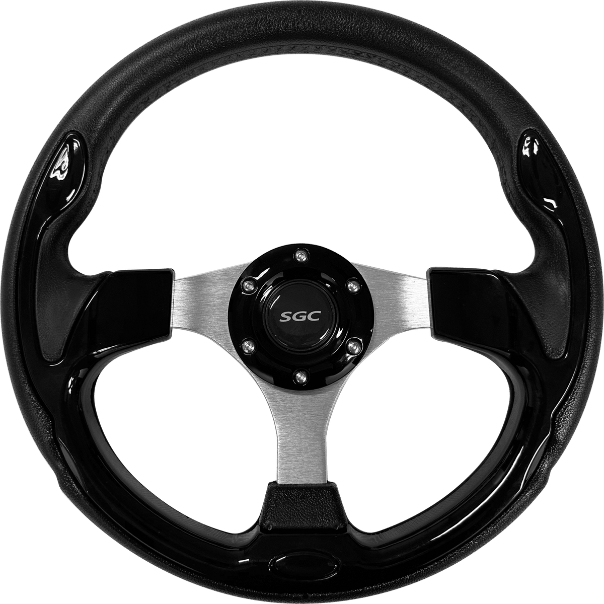 STEELENG SW05 STEERING WHEEL, Sporty, Glossy Black with Steering Wheel Adaptor for Yamaha G29 (Drive) and Drive 2