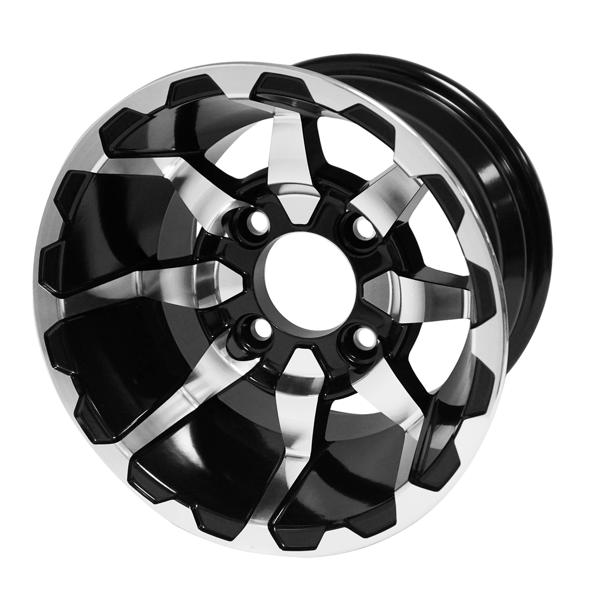 STEELENG 10-inch Vampire Machined/Black, Mounted Set of 4, part WH1025