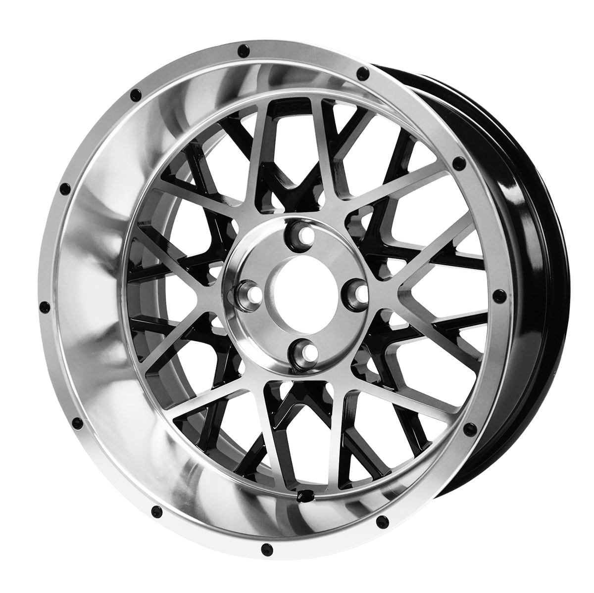 STEELENG 15-inch Venom Machined/Black, Mounted Set of 4, part WH1503
