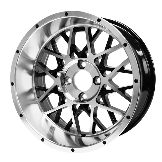 STEELENG 15-inch Venom Machined/Black, Mounted Set of 4, part WH1503