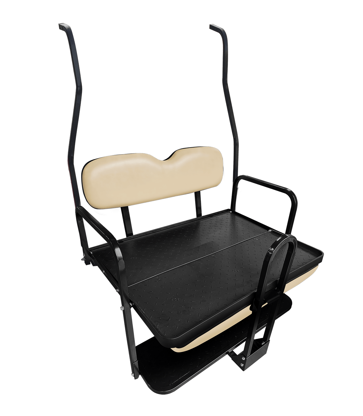 STEELENG NOMAD Rear Flip Seat, Club Car DS, New Style (2000.5-2013) with Buff Cushion Set, part BNDL-SFDS09-SC0021