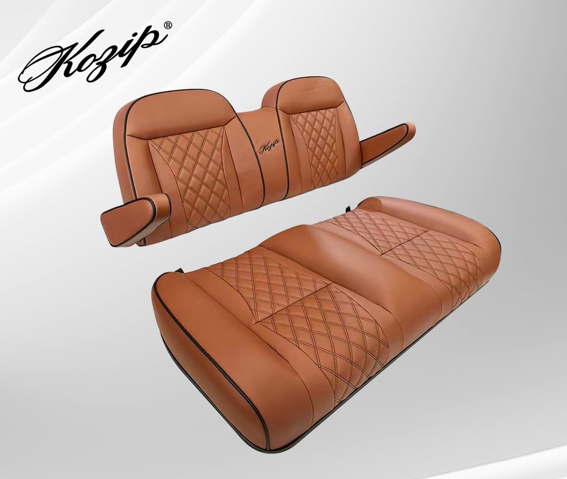 STEELENG Kozip (Contrast version) Front Seat Cushion Set, Brown Base with Black Piping, Black — alternate view, part SCYM17