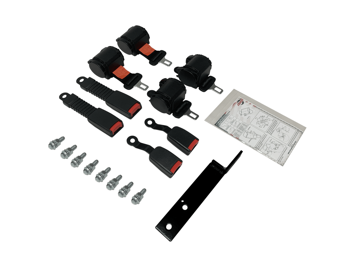 STEELENG NOMAD Rear Flip Seat, Club Car Precedent/Tempo/Onward with Kozip Rear Seat Cushion Set, Black Base with White