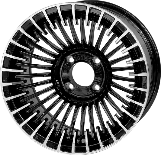 STEELENG 14-inch Piranha Machined Black, Mounted Set of 4, part WH1452