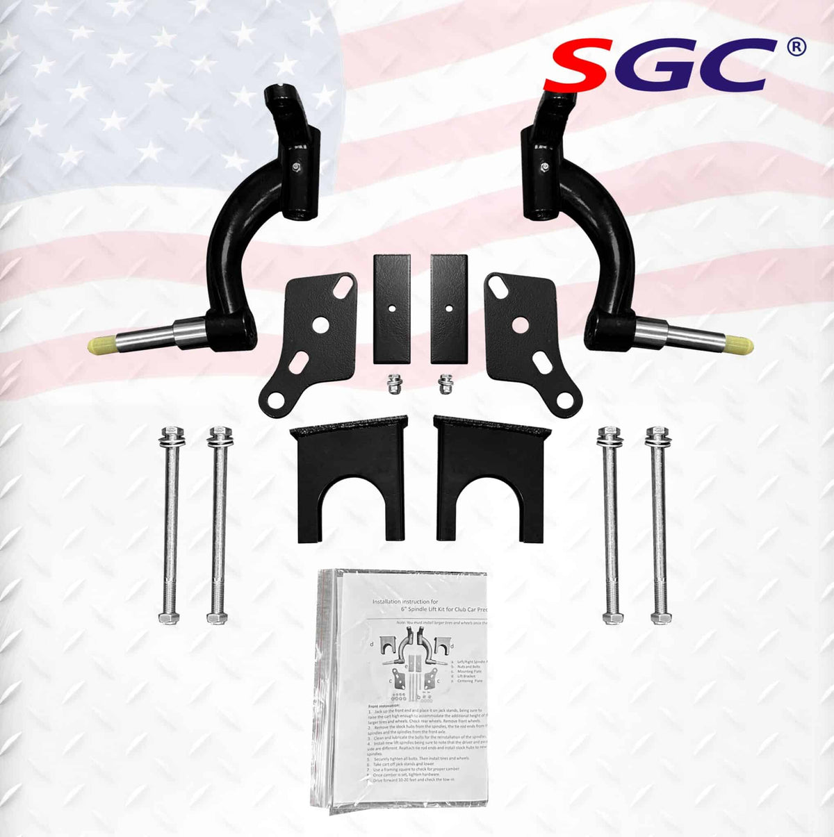 STEELENG Lift Kit, 6-inch Spindle Lift Kit for Club Car Precedent/Tempo (2004-up), part LKPR20
