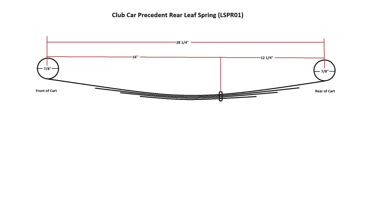 STEELENG Rear Leaf Springs Heavy Duty for Club Car Precedent/Tempo/Onward (set of 2) (2004-up) — alternate view, part LSPR01