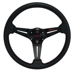 STEELENG SW1 STEERING WHEEL, Zero offset, Black with Steering Wheel Adaptor for EZGO — second view, part BNDL-WA0001-WATR01