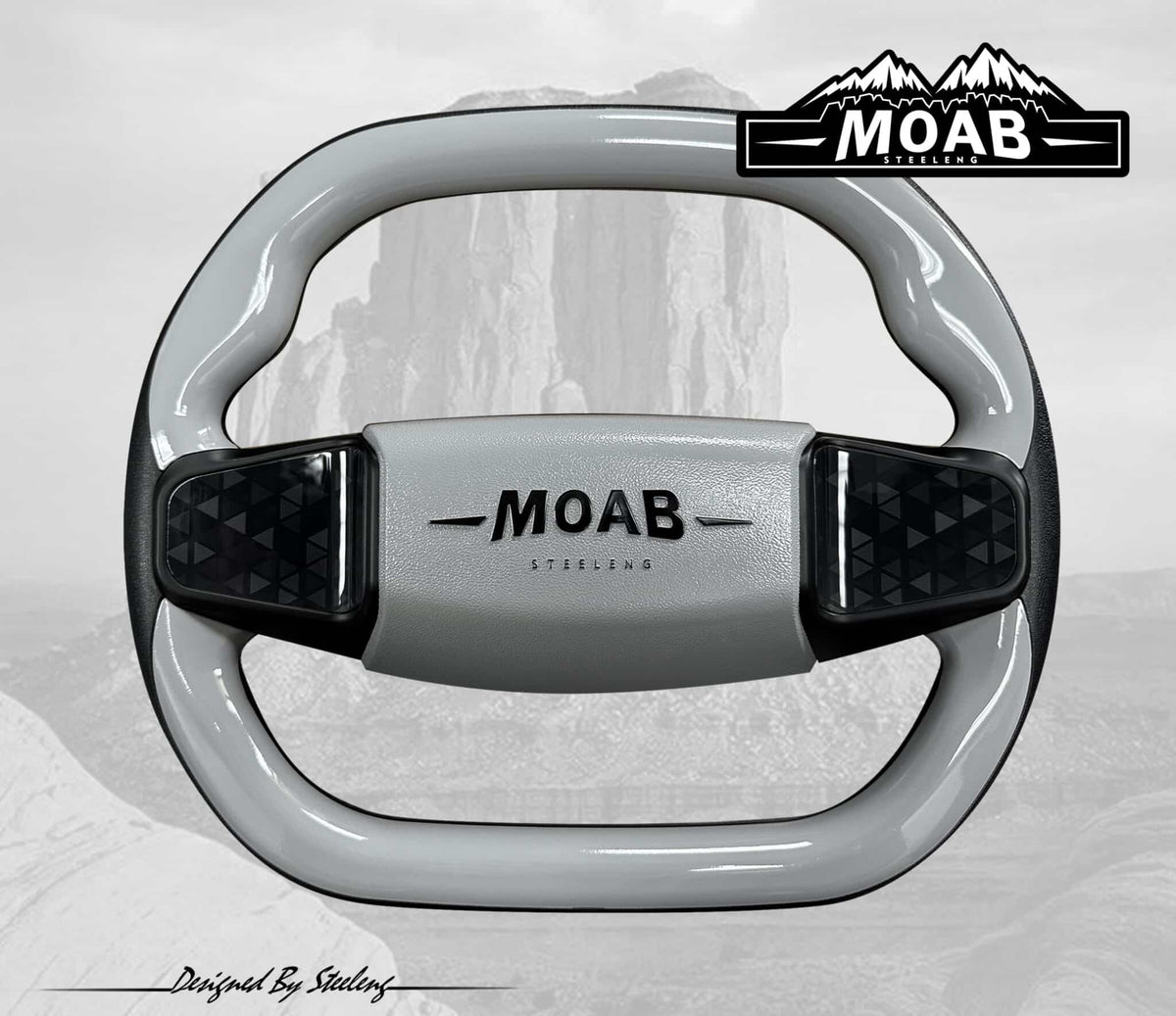 STEELENG MOAB Steering Wheel, Sport Version, Gray with Steering Wheel Adaptor for Club Car DS, part BNDL-WA0010-WADS01