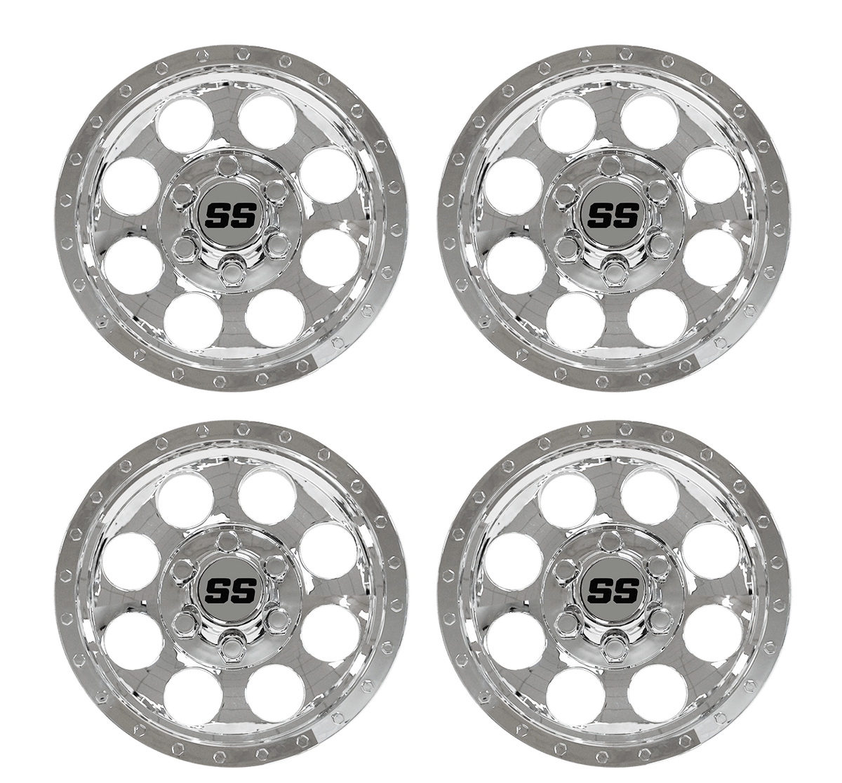 STEELENG 10-inch Wheel Covers Chrome finish SS design (Set of 4), part WC1001