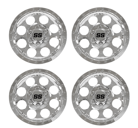 STEELENG 10-inch Wheel Covers Chrome finish SS design (Set of 4), part WC1001