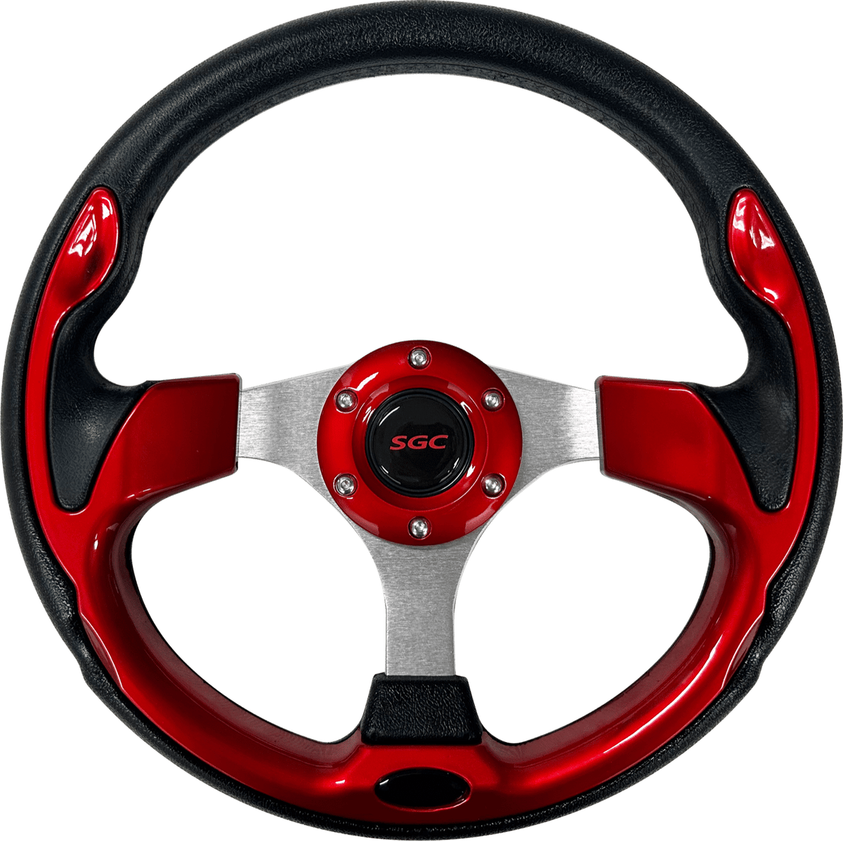 STEELENG SW04 STEERING WHEEL, Sporty, Fire Engine Red with Steering Wheel Adaptor for Club Car DS, part BNDL-WA0004-WADS01