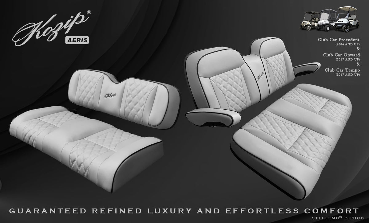 STEELENG Kozip (AERIS) Front and Rear Seat Cushion Set, Gray Base with Black — alternate view, part BNDL-SCPR34-SC0034