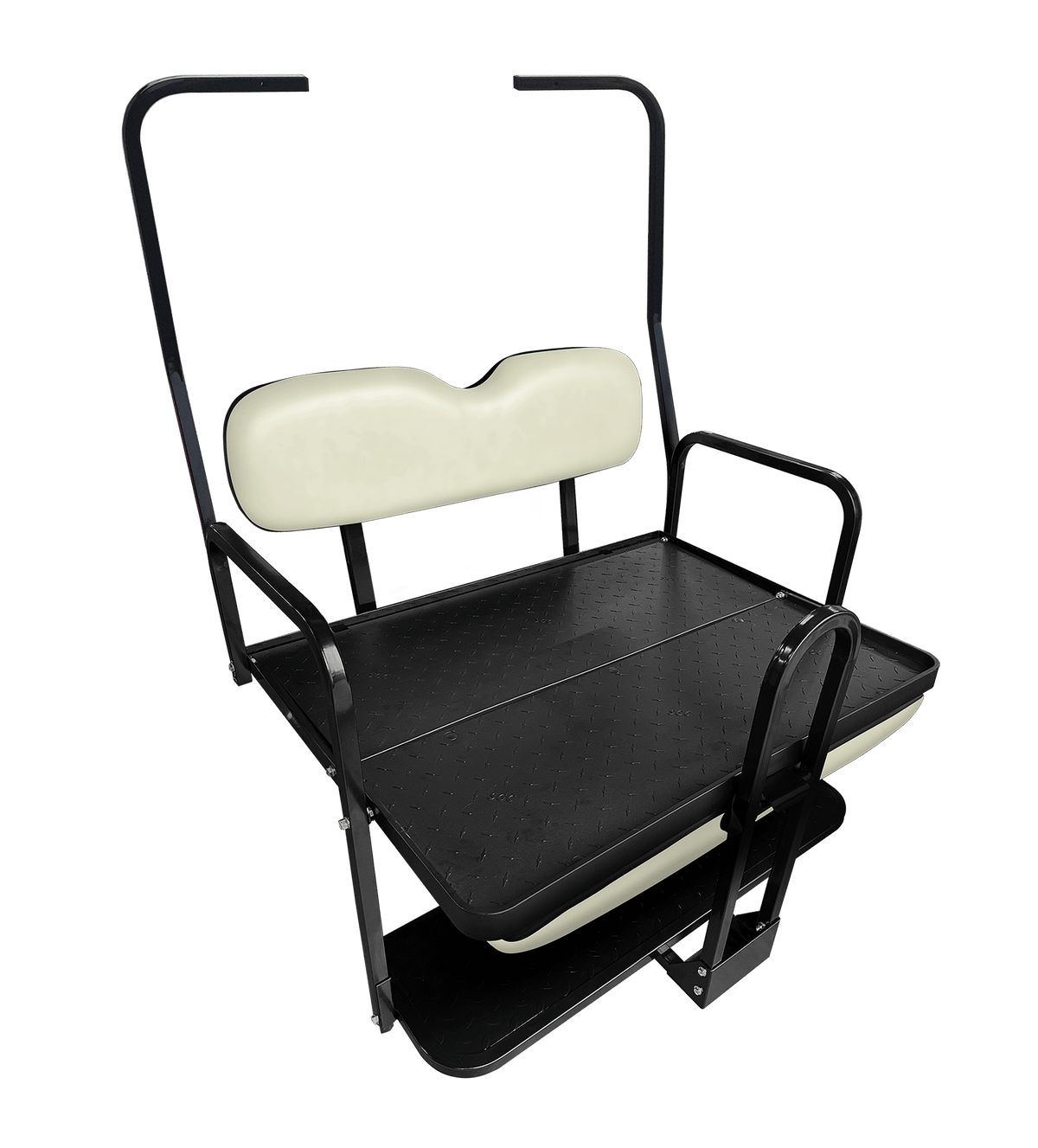 STEELENG NOMAD Rear Flip Seat, Club Car DS (1982-2000.5) with White Cushion Set, part BNDL-SFDS08-SC0023