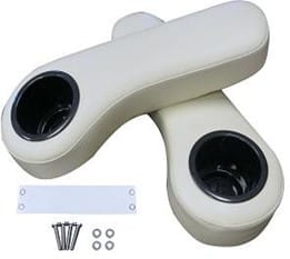 STEELENG Armrest Cushions (Pair) w/Cup Holders for Rear Seat Kits, Pure White, part AR0002
