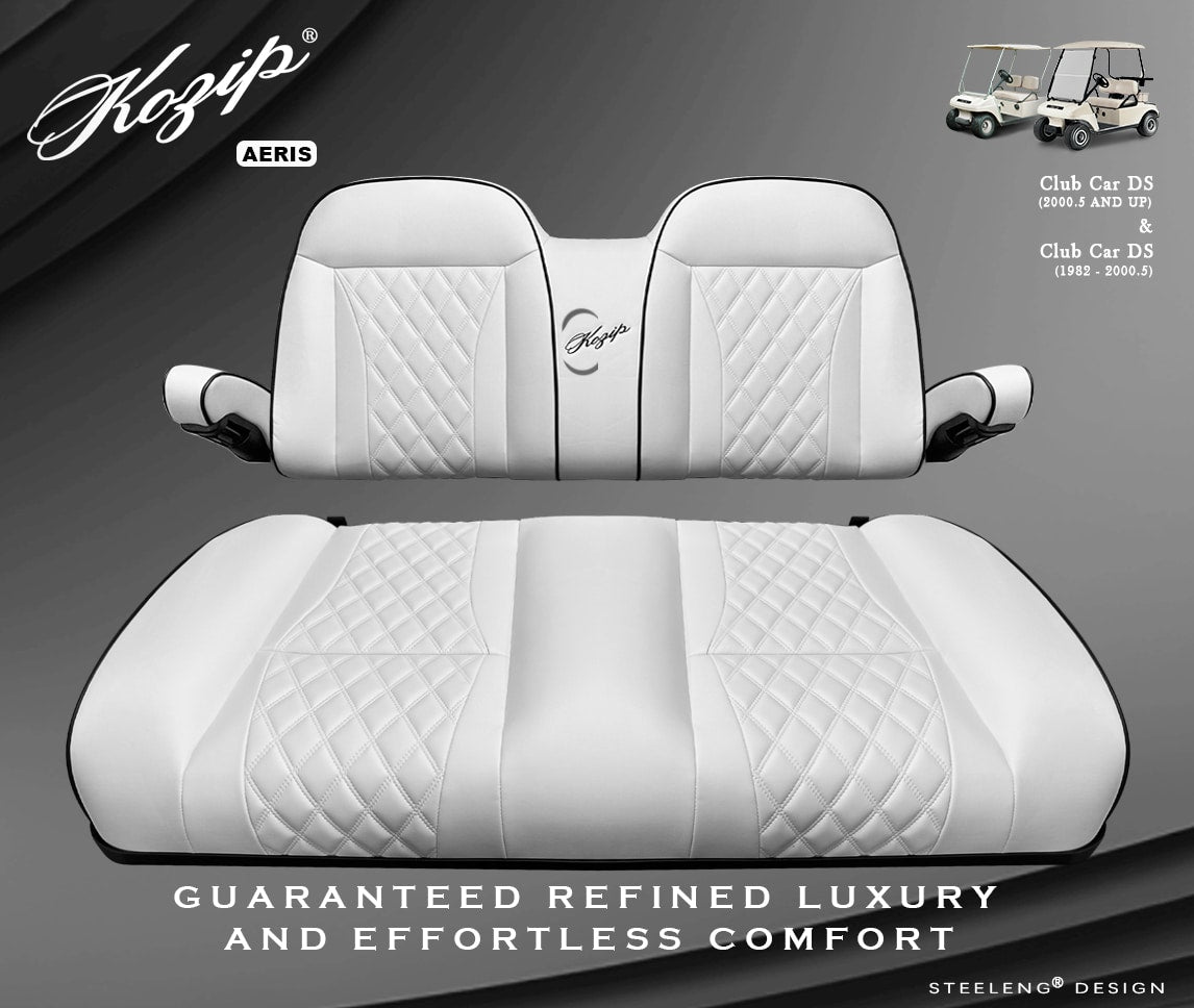STEELENG Kozip (AERIS) Front Cushion Set, White Base with Black Piping, White Cross Stitch for — second view, part SCDS07