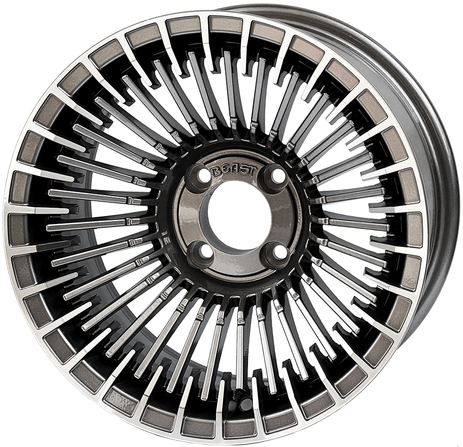 STEELENG 14-inch Piranha Gunmetal, Mounted Set of 4, part WH1453