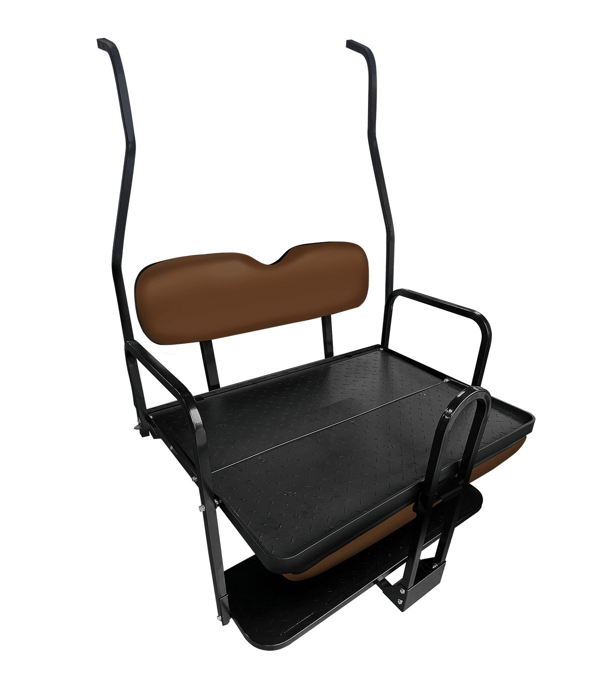 STEELENG NOMAD Rear Flip Seat, Club Car DS New Style (2000.5-2013) with Brown Cushion Set, part BNDL-SFDS09-SC0029