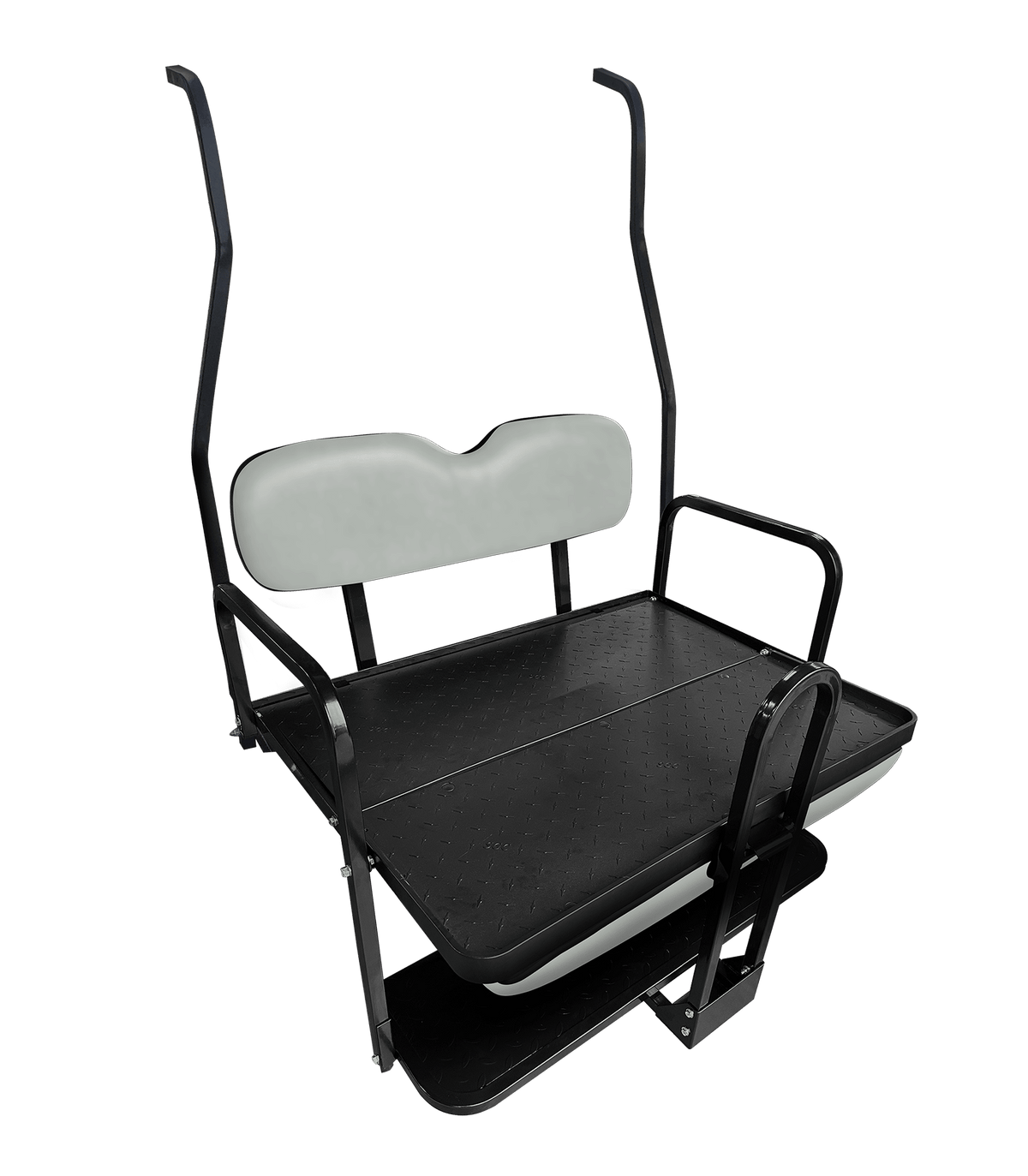 STEELENG NOMAD Rear Flip Seat, Club Car DS New Style (2000.5-2013) with Dove Gray Cushion Set, part BNDL-SFDS09-SC0028