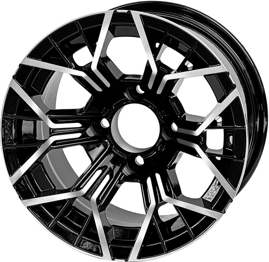 STEELENG 12-inch Mantis Machined/Black, Mounted Set of 4, part WH1267