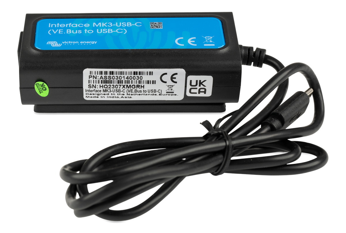 Victron MK2.2b Interface MK3-USB-C (VE.Bus to USB-C) — Victron OEM alternate angle (SKU ASS030140030)