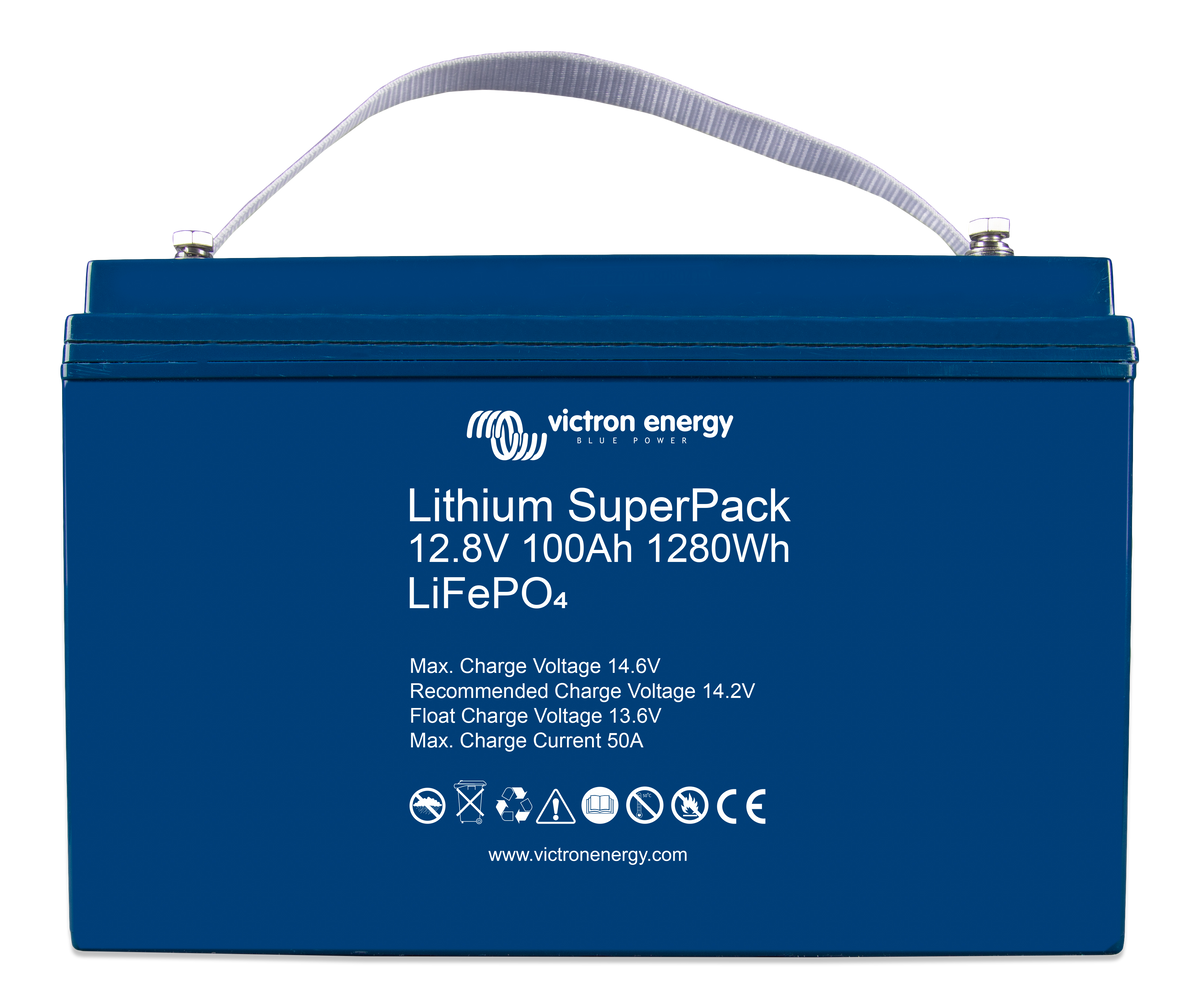 Victron Lithium SuperPack 12,8V/60Ah Lithium SuperPack 25.6V/50Ah (M8) — Victron OEM alternate angle (SKU BAT524050705)