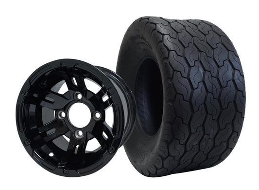 STEELENG 10″ Bulldog Glossy Black Wheel – Aluminum Alloy / STEELENG 18″x8.5″-10″ (205/50-10) GECKO Street Tire (Wheel + Tire Combo) — WH1001-TR1001.jpg