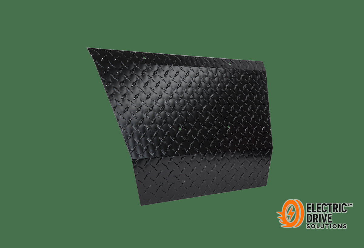 STEELENG Front Shock Cover (Bumper) Black Powder Coated Aluminum Diamond Plate for EZGO TXT — Electric Drive Solutions