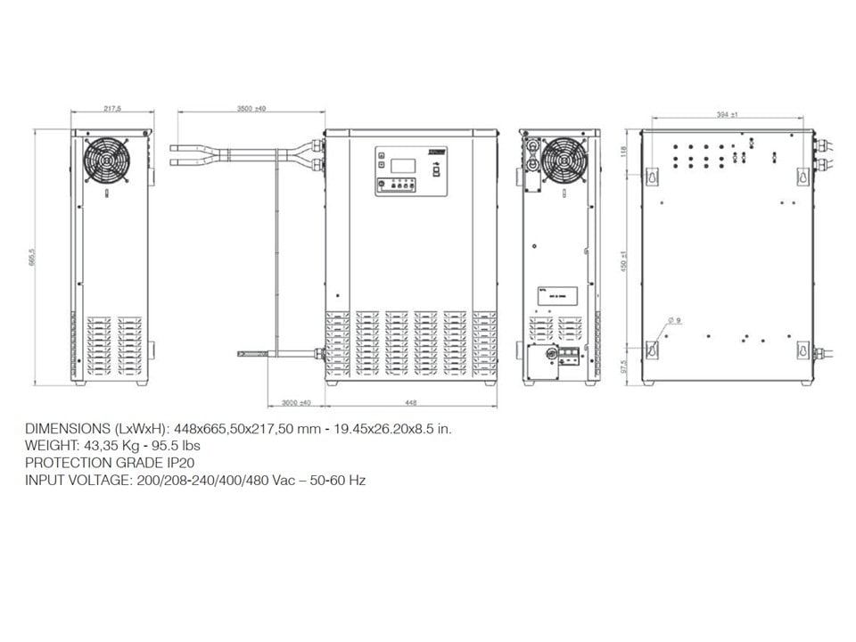 SPE Green8 Battery Charger 10.5KW Battery Charger for Industrial Applications. Lithium Fast Battery Chargers