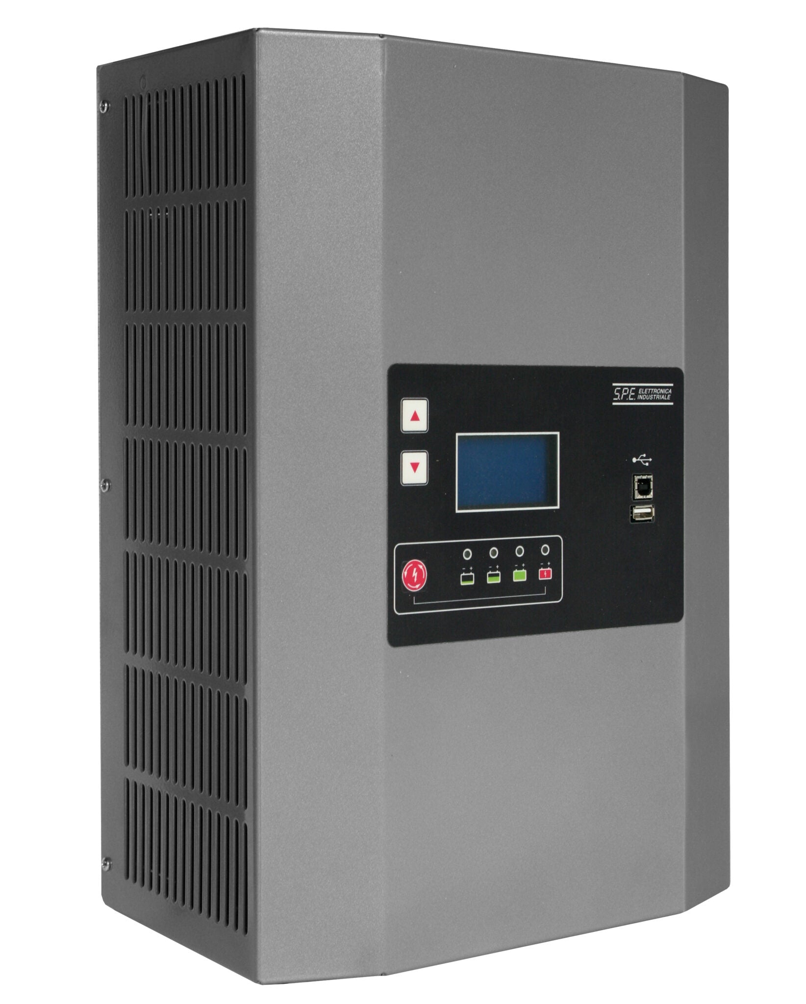 Material Handling Battery Charger for 120Vac input single phase. Used for warehouse carts, aerial lifts, forklifts and all warehouse charging needs. 