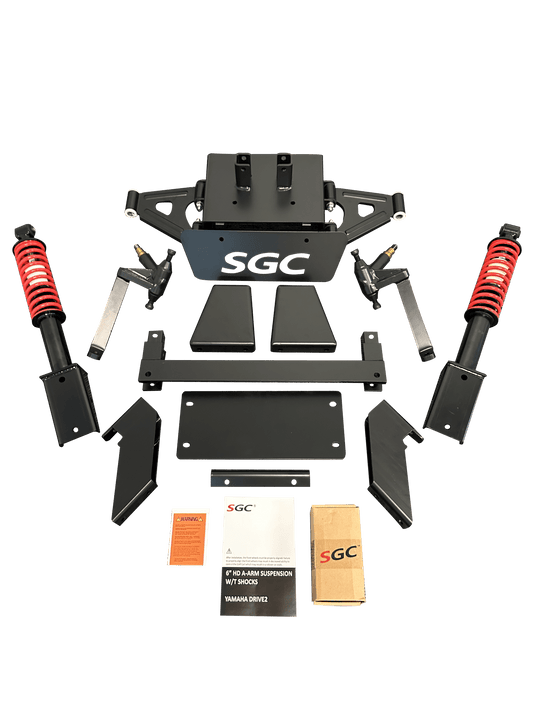 LKYM10  SGC Lift Kit - 6" A-Arm kit with Suspension Shocks for Yamaha Drive 2 (2017-up) Electric