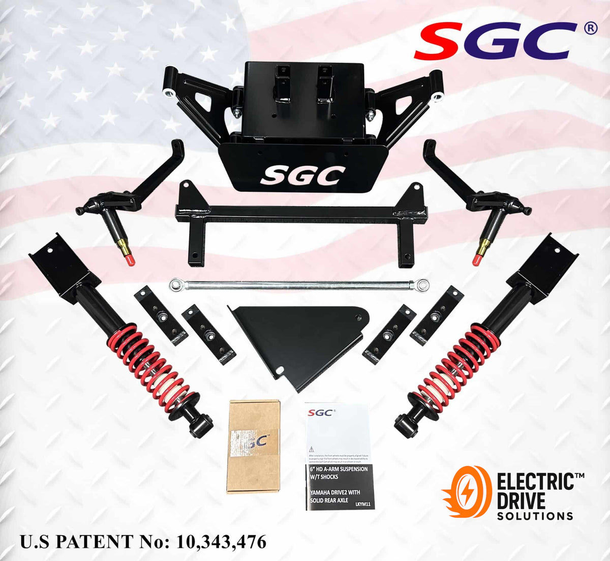 STEELENG Lift Kit, 6-inch A-Arm kit for Yamaha Drive 2 Fleet model, Solid axle (2017-up) Electric — Electric Drive Solutions