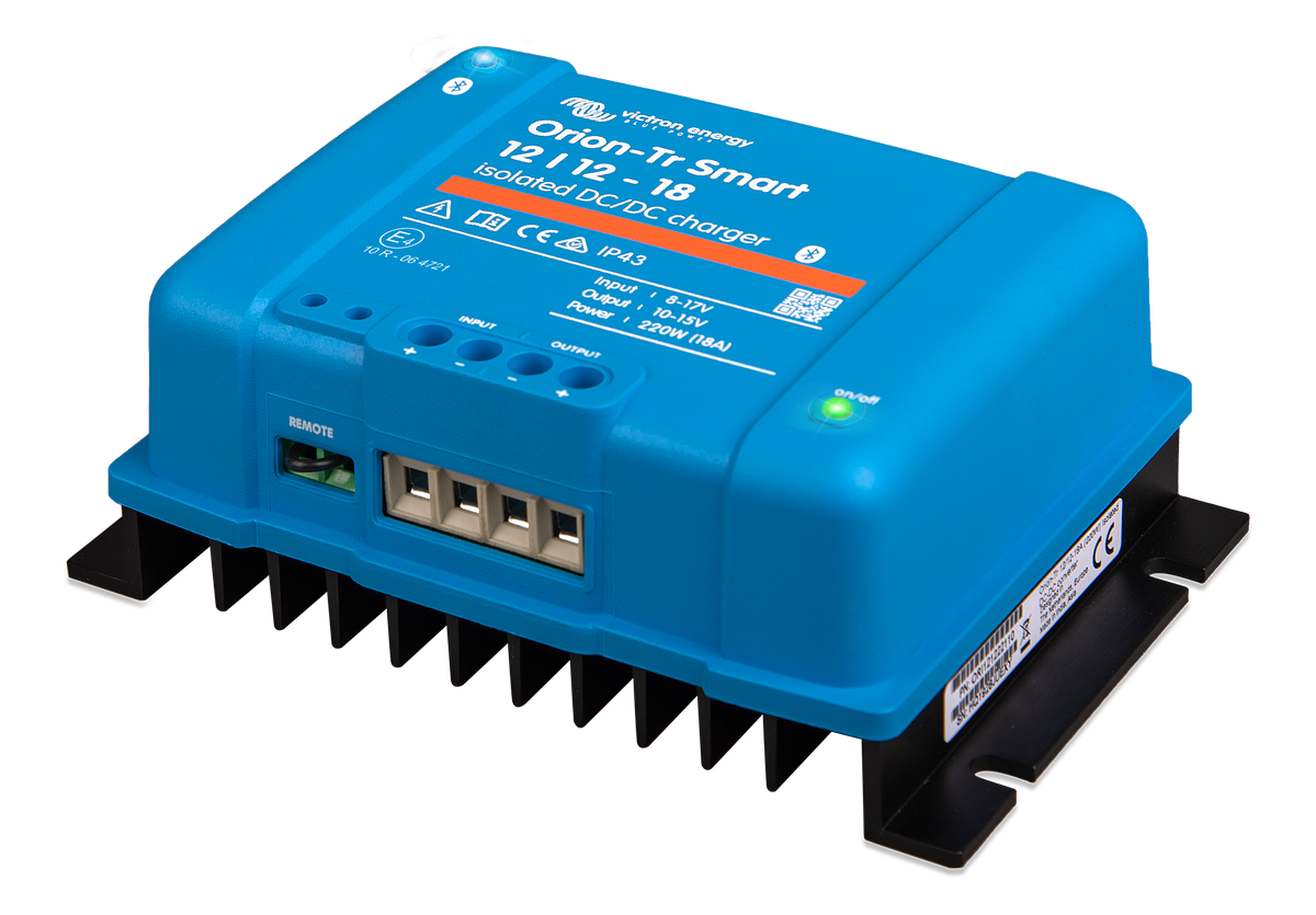 Victron Orion-Tr Smart 12/12-18A Isolated DC-DC charger — Victron OEM alternate angle (SKU ORI121222120)