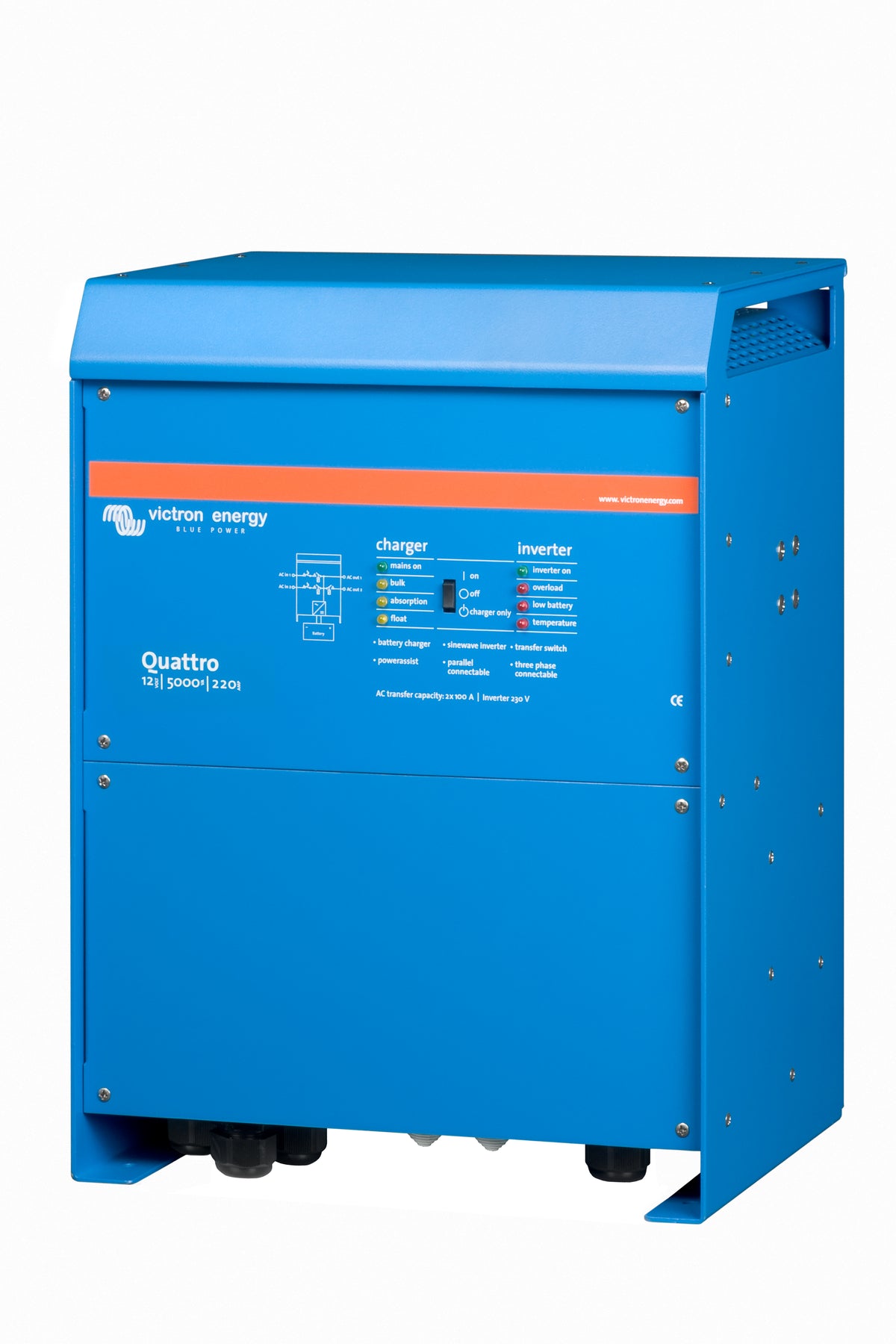 Victron Quattro 120Vac 5000VA Output 12Vdc 200A DC Charger - Victron Energy